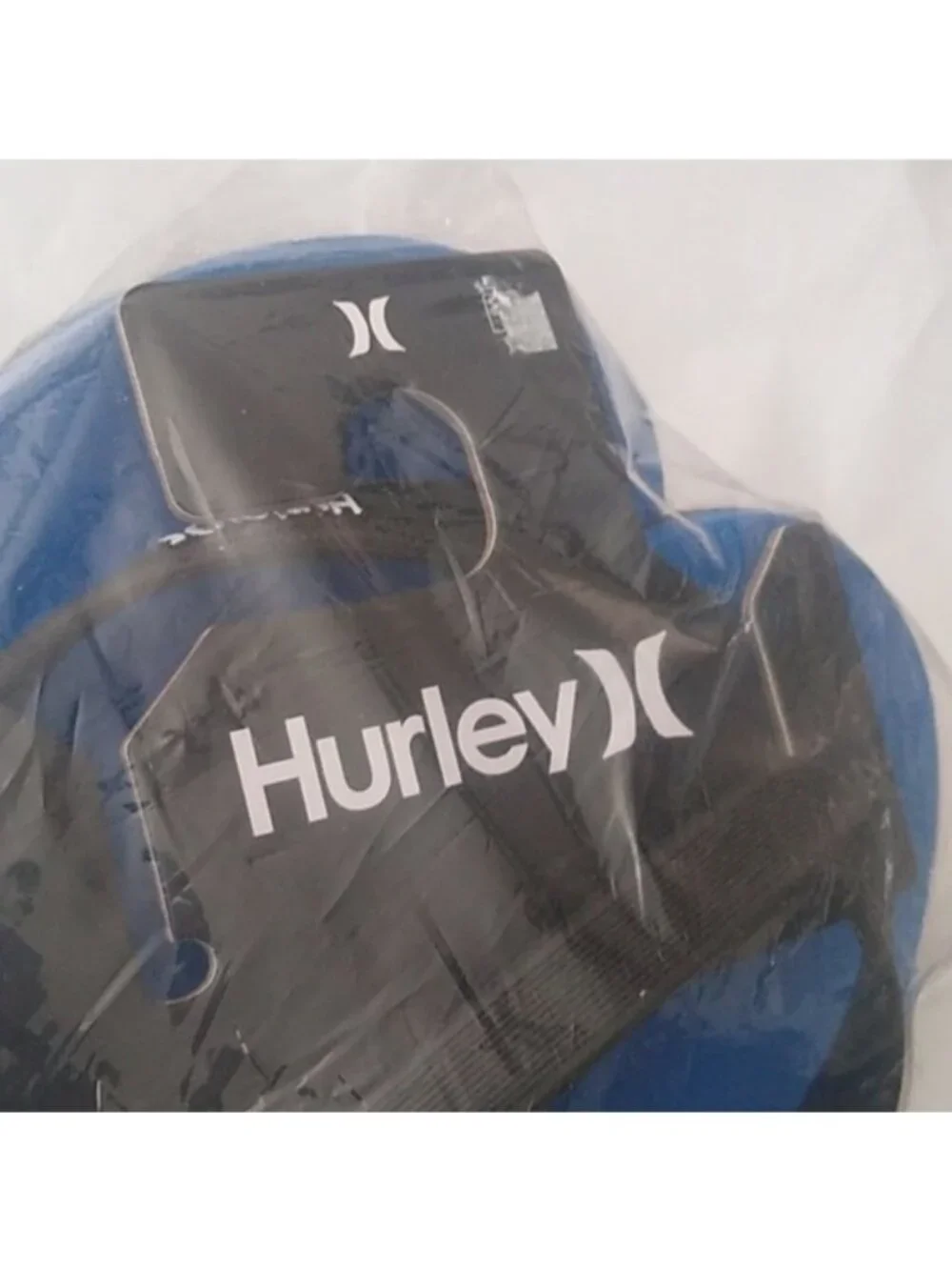 Hurley Blue on Black Essential Flip-flop Sandal, size 8